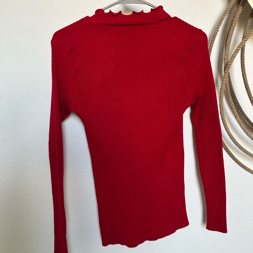 Jon & Anna Red Ruffled Cardigan - Picture 2 of 4